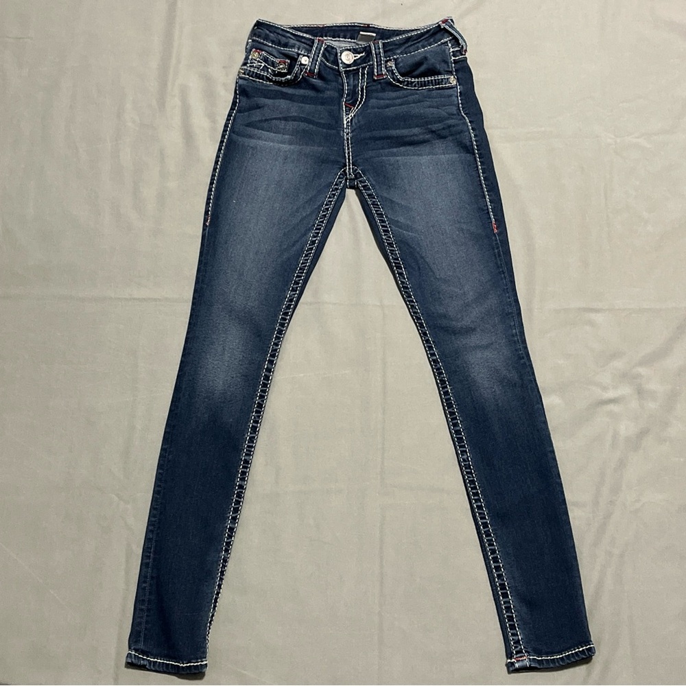 True Religion Super Skinny Nat Joey Fly Button Closure Jeans Size 28